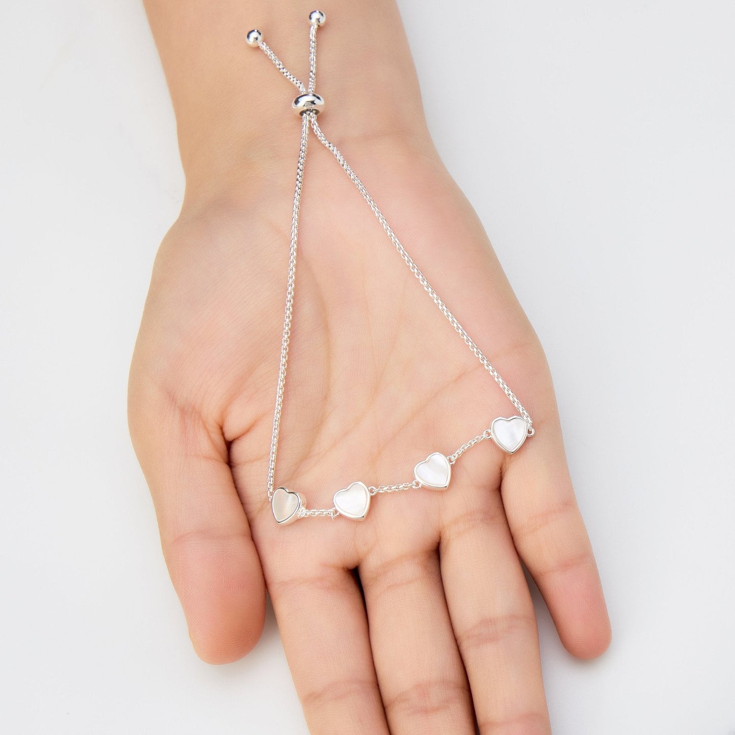 Mother of Pearl Gemstone Multi Heart Friendship Bracelet