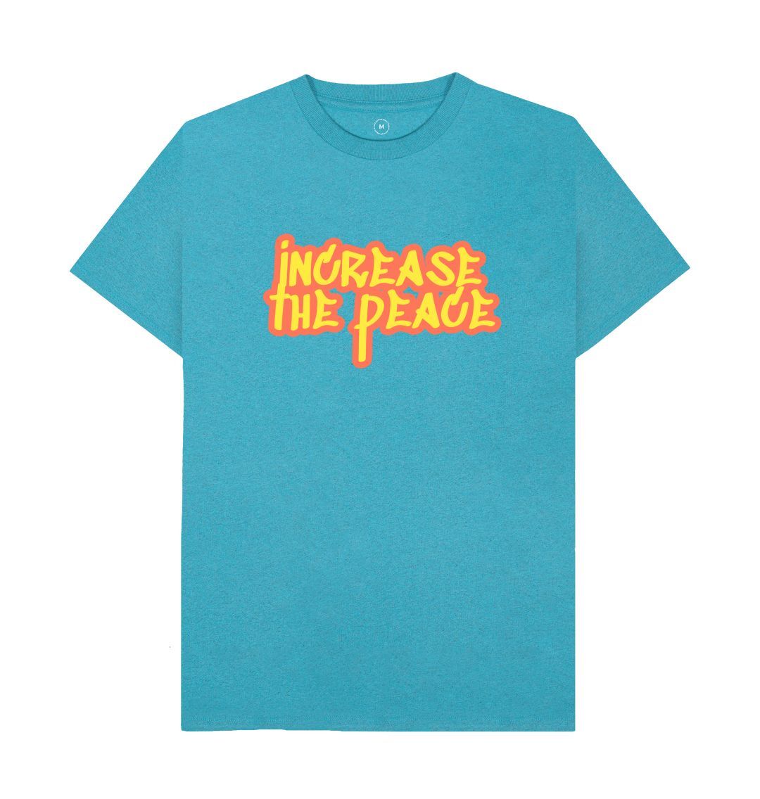 Ocean Blue Increase The Peace Print Men's T-Shirts