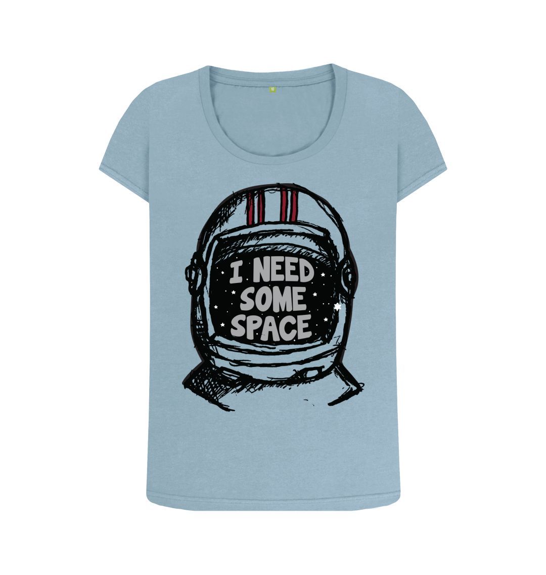 Stone Blue I Need Some Space Print Women T-Shirts