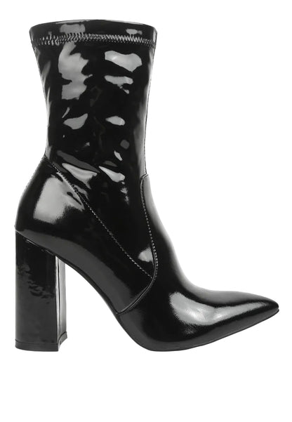 Pluto Block Heel Stiletto Ankle Boot-5