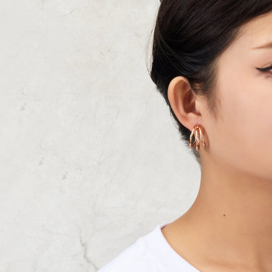 Rose Gold Plated Triple Illusion Hoop Earrings