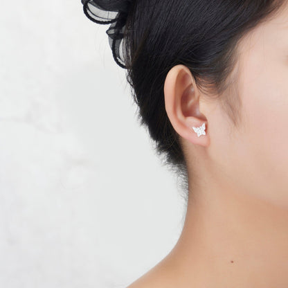 Sterling Silver Butterfly Earrings Created with Zircondia® Crystals