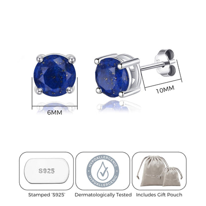 Sterling Silver Lapis Gemstone Earrings with Quote Card