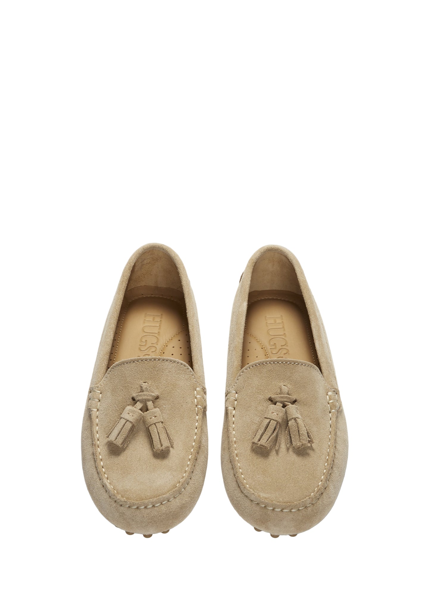 Women’s Tasselled Driving Loafers – Taupe Suede