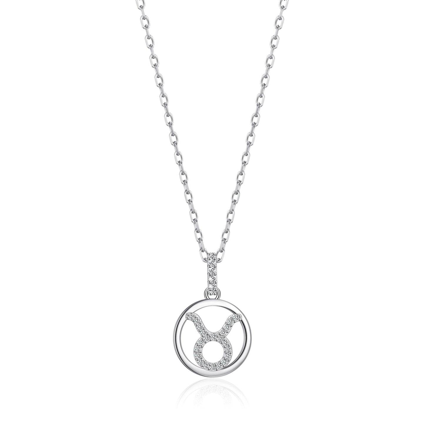 Taurus Star Sign Zodiac Necklace with Zircondia® Crystals