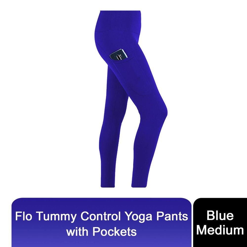 Flo Women's Tummy Control Sports Yoga Pants with Hidden Waistband Inner Pockets