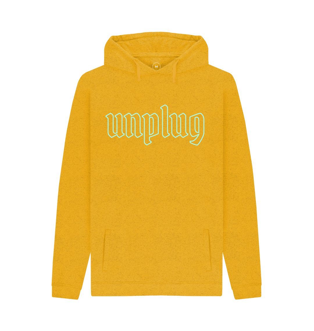 Sunflower Yellow Men's Unplug Print Hoodie