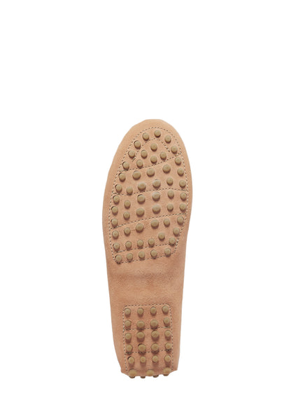 Women's Tasselled Driving Loafers, peach suede