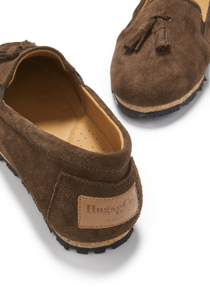 Women’s Tasselled Espadrilles – Brown Suede Slip-On Flats