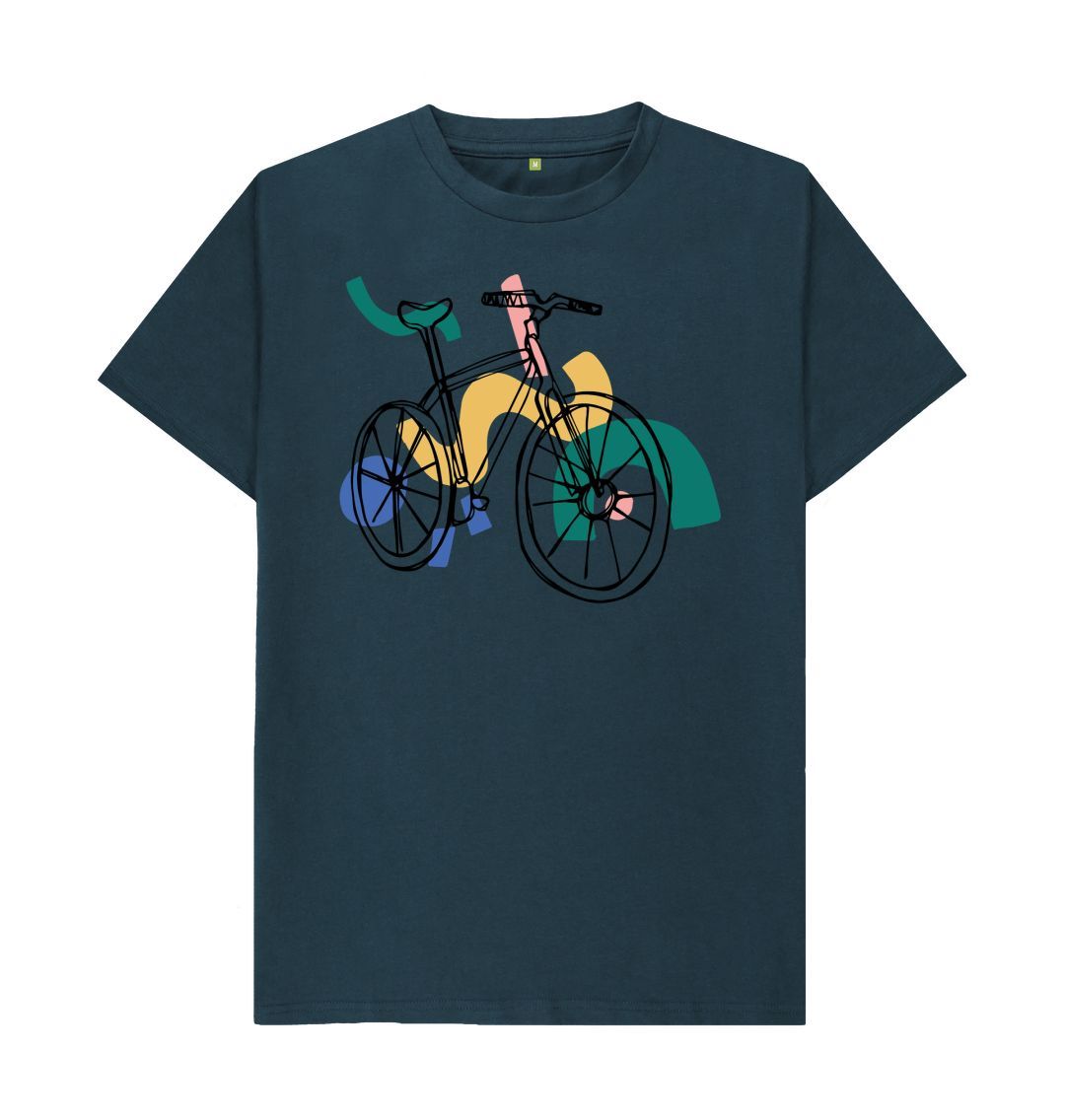 Denim Blue Bicycle Print T-Shirt