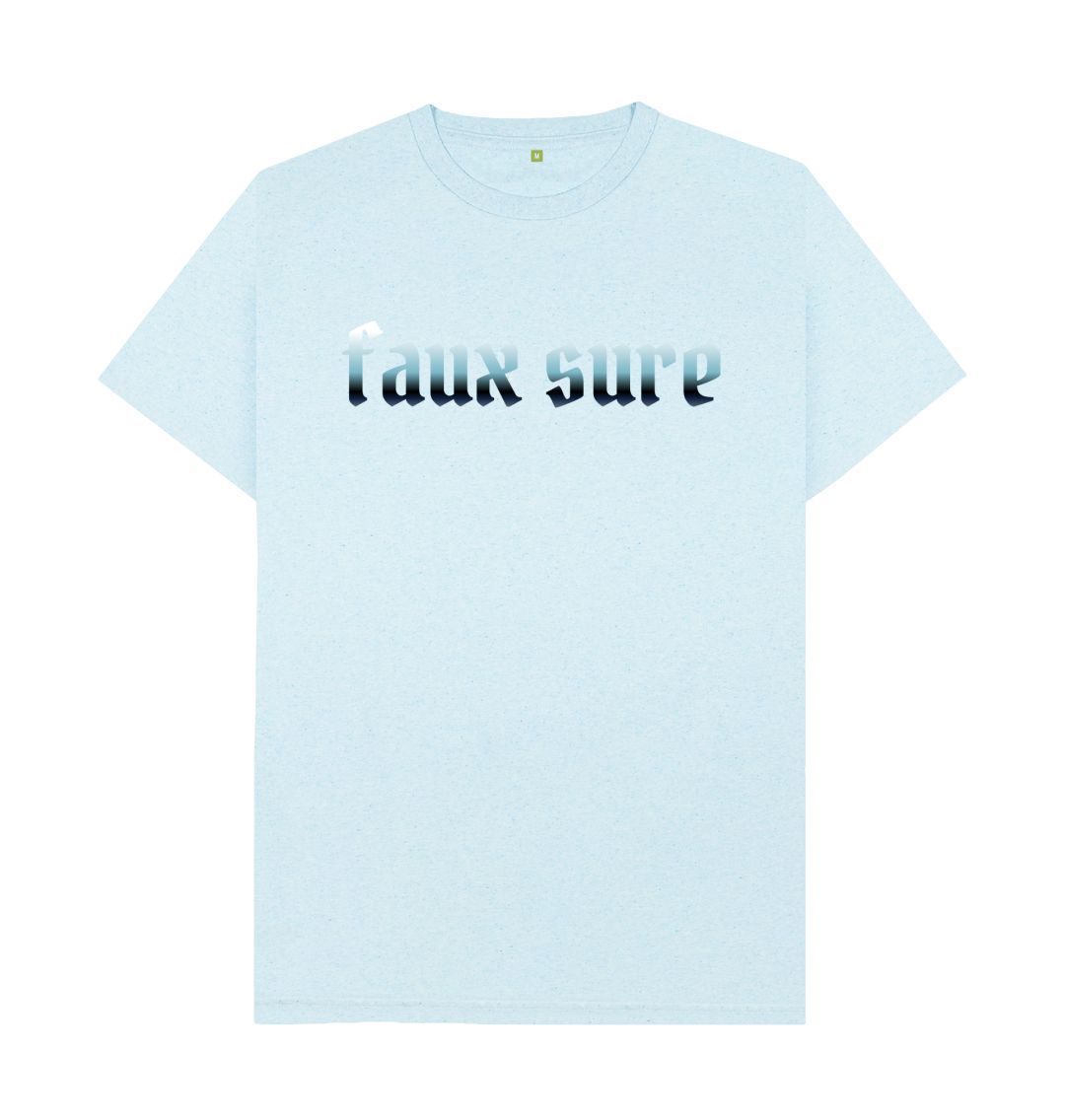 Light Blue Men's Faux Sure Print T-Shirts