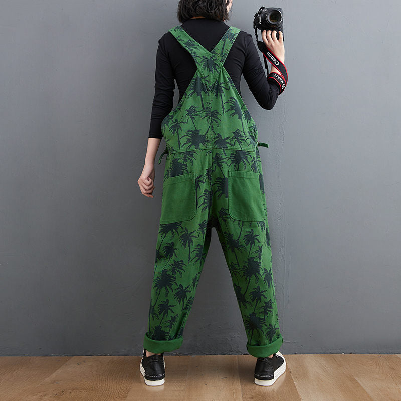 Korean Straight Green Jumpsuit