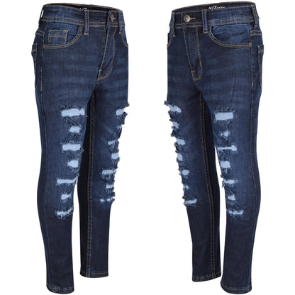 Kids Jeans Denim Ripped Comfort Stretch Trousers Pants Boys Age 3-13 Years