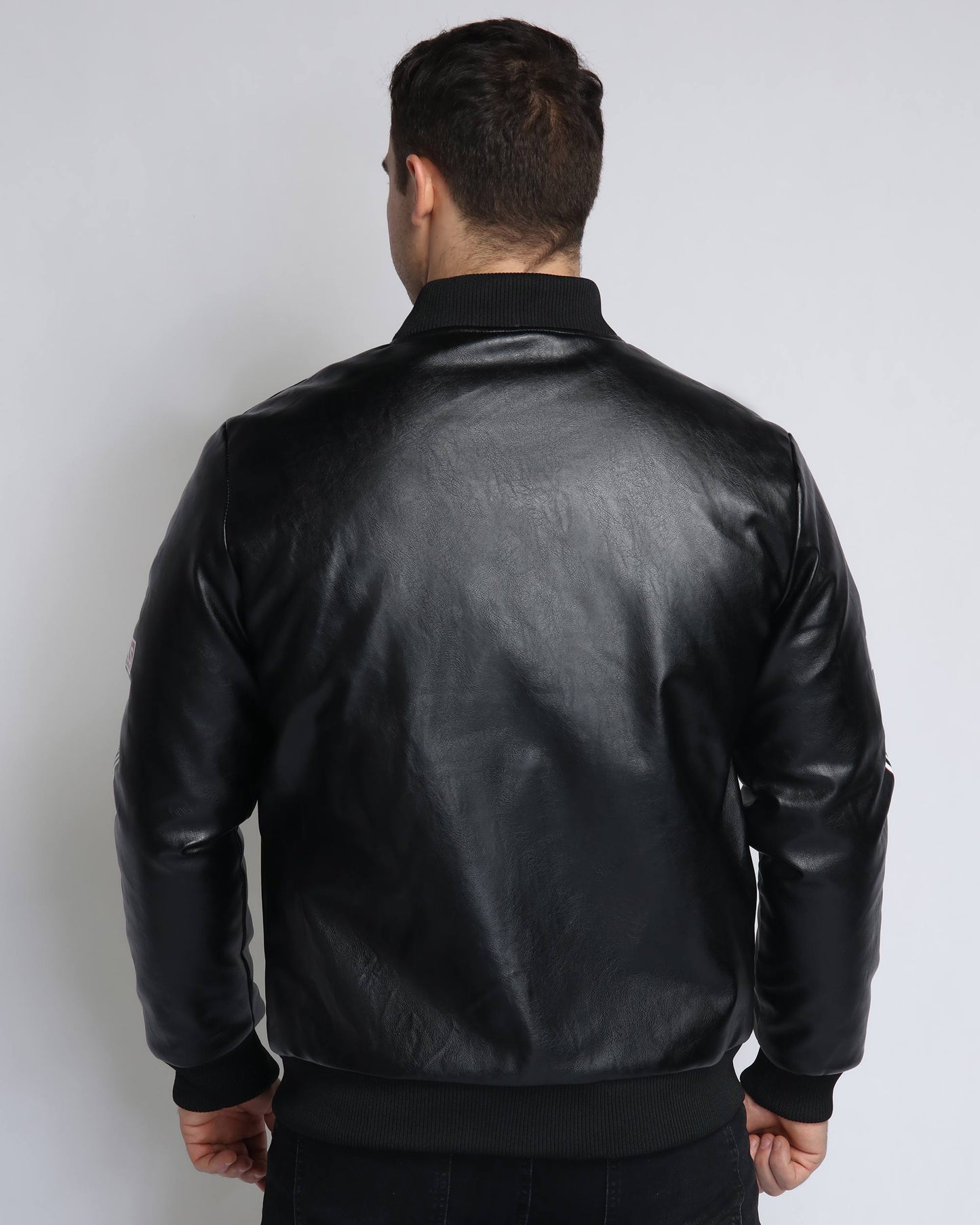 Baseball Jacket with Ribbed Collar