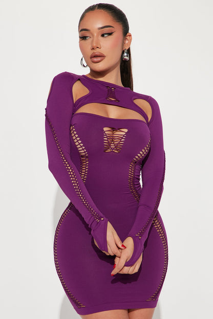 Next Nahtloses Minikleid - Lila 