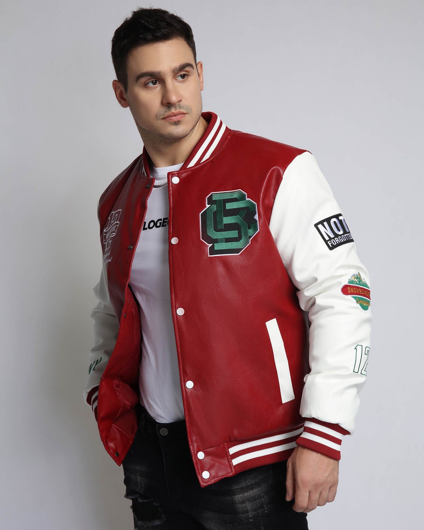 Letterman Baseball Jacket with Patches