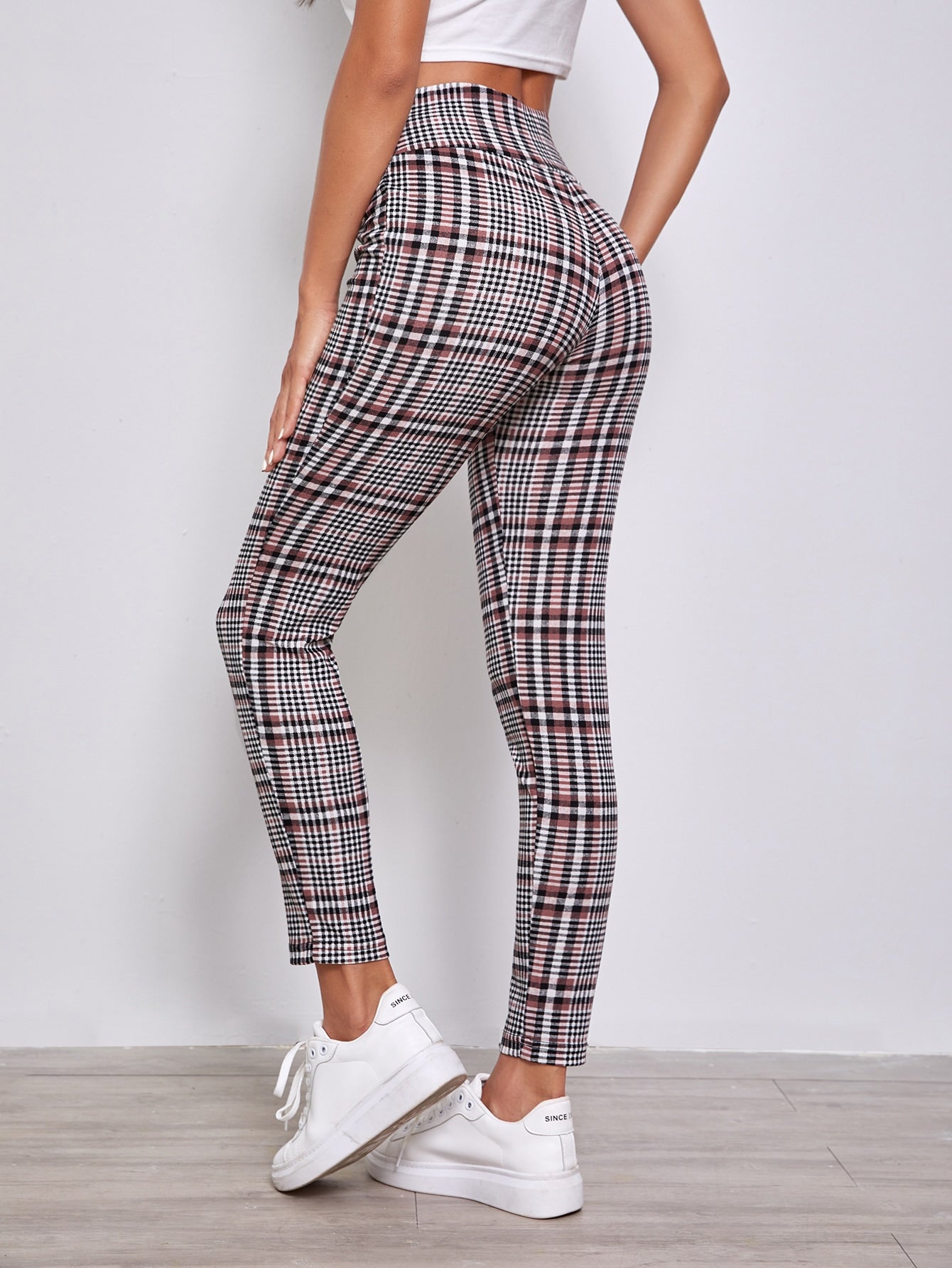 Priv Plaid Overlap Waistband Trousers