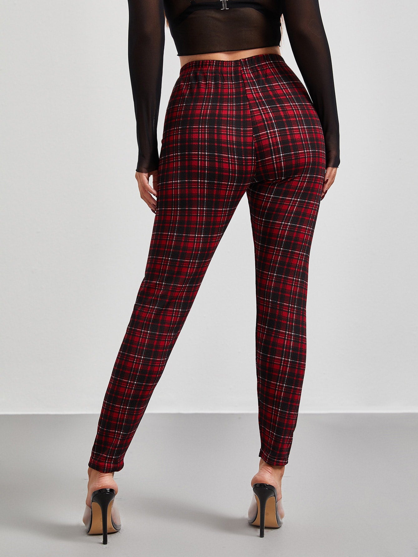 Essnce High Waist Plaid Leggings