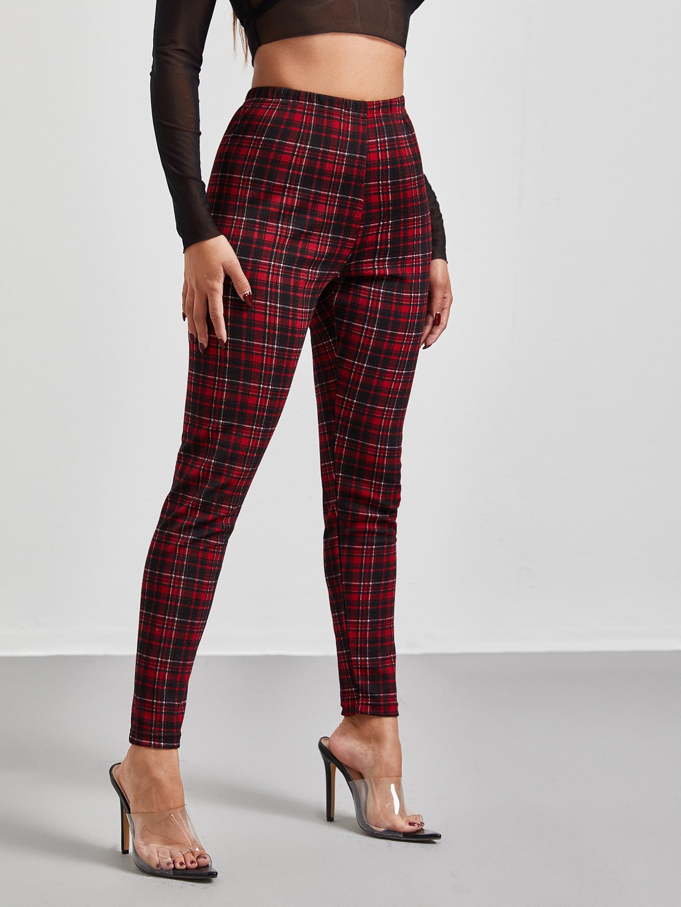 Essnce High Waist Plaid Leggings