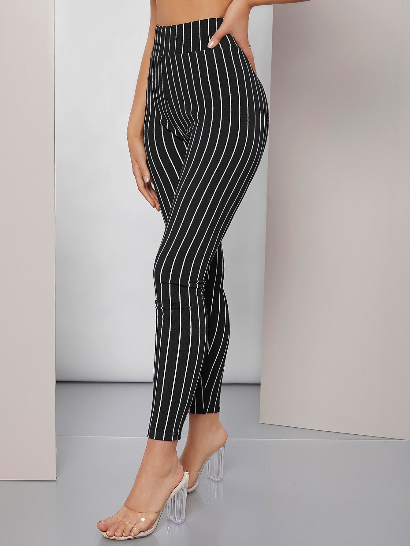 Mulvari Wide Waistband Striped Leggings