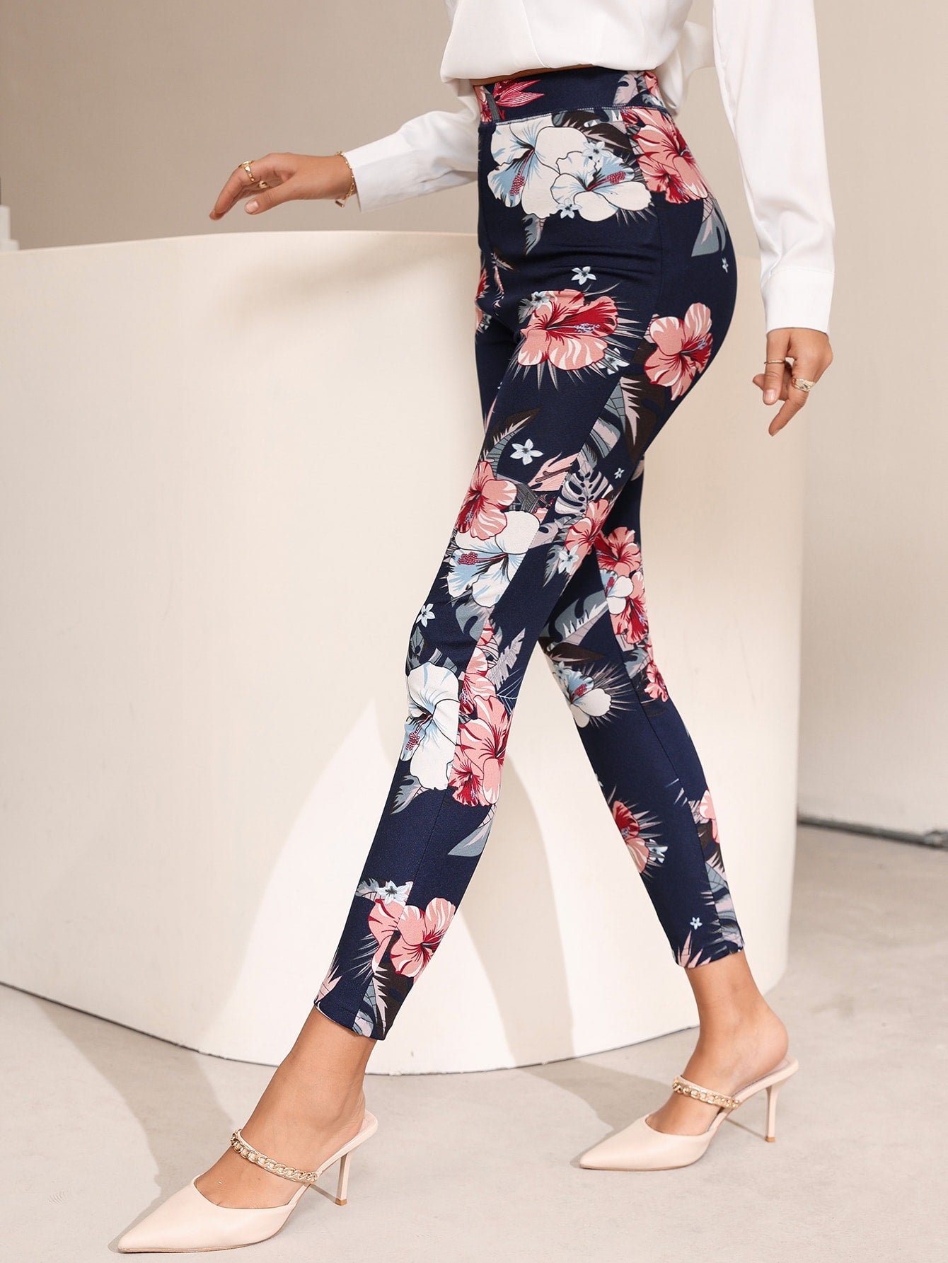 Mulvari Floral Print High Waist Leggings