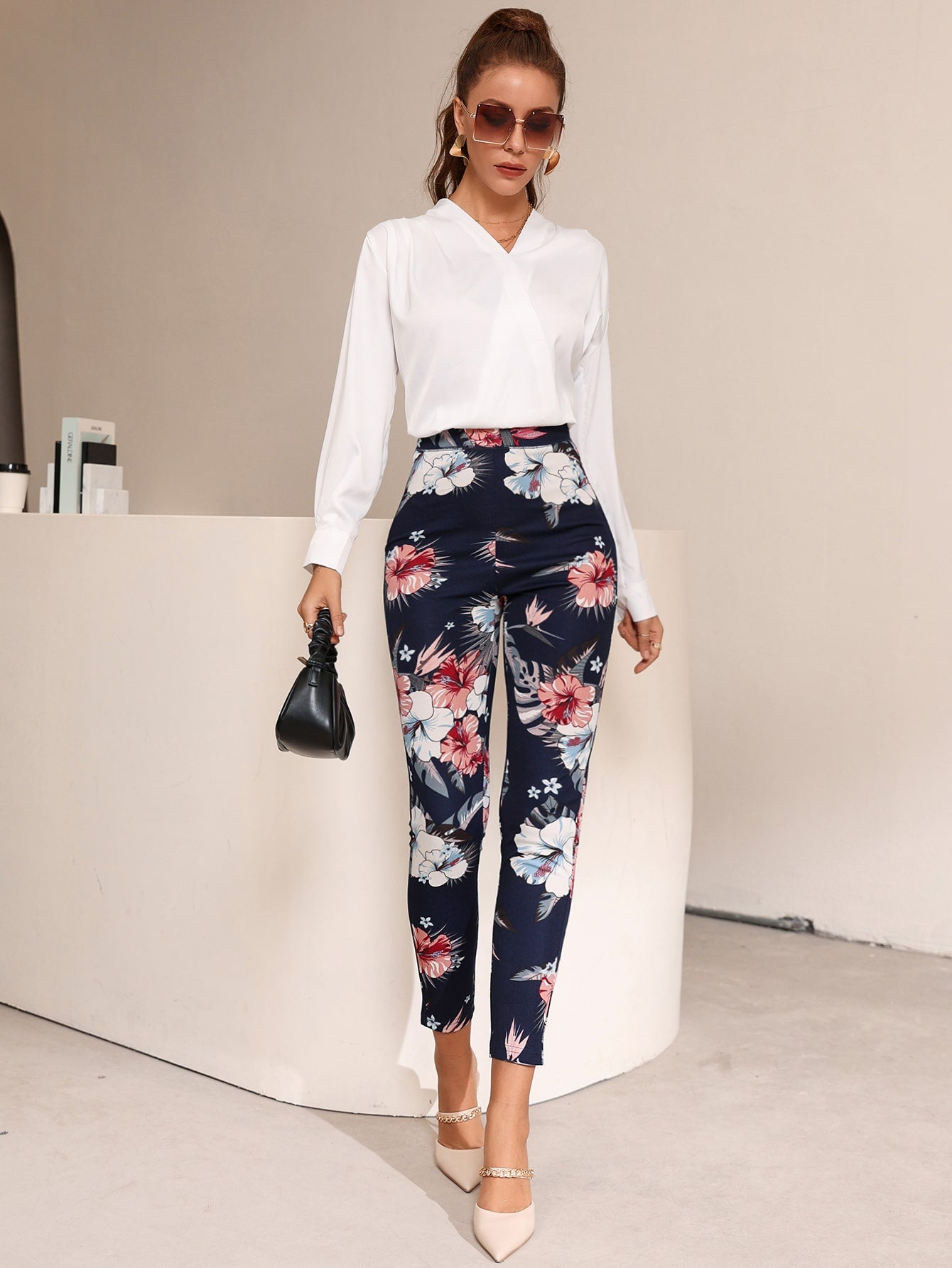 Mulvari Floral Print High Waist Leggings