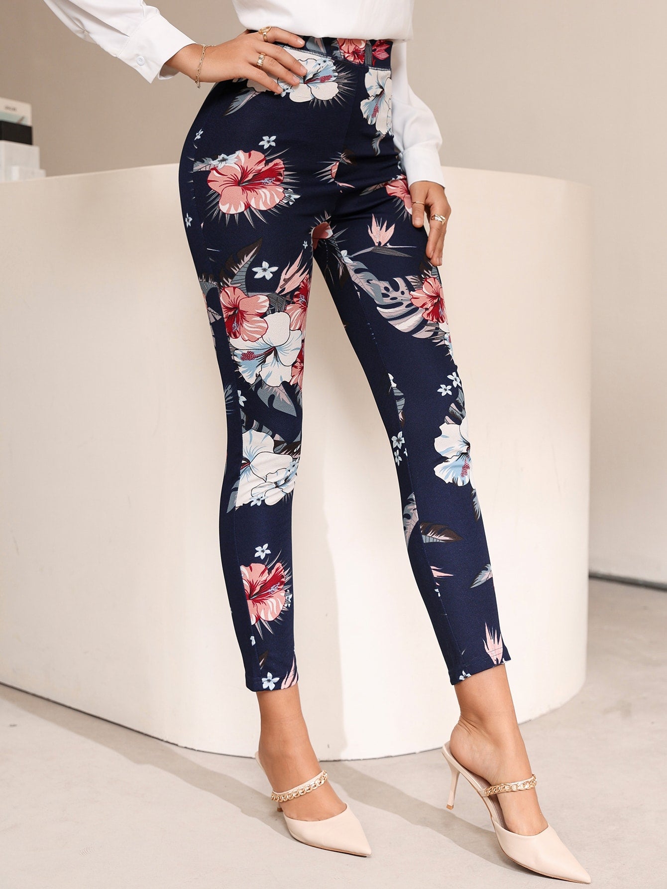 Mulvari Floral Print High Waist Leggings