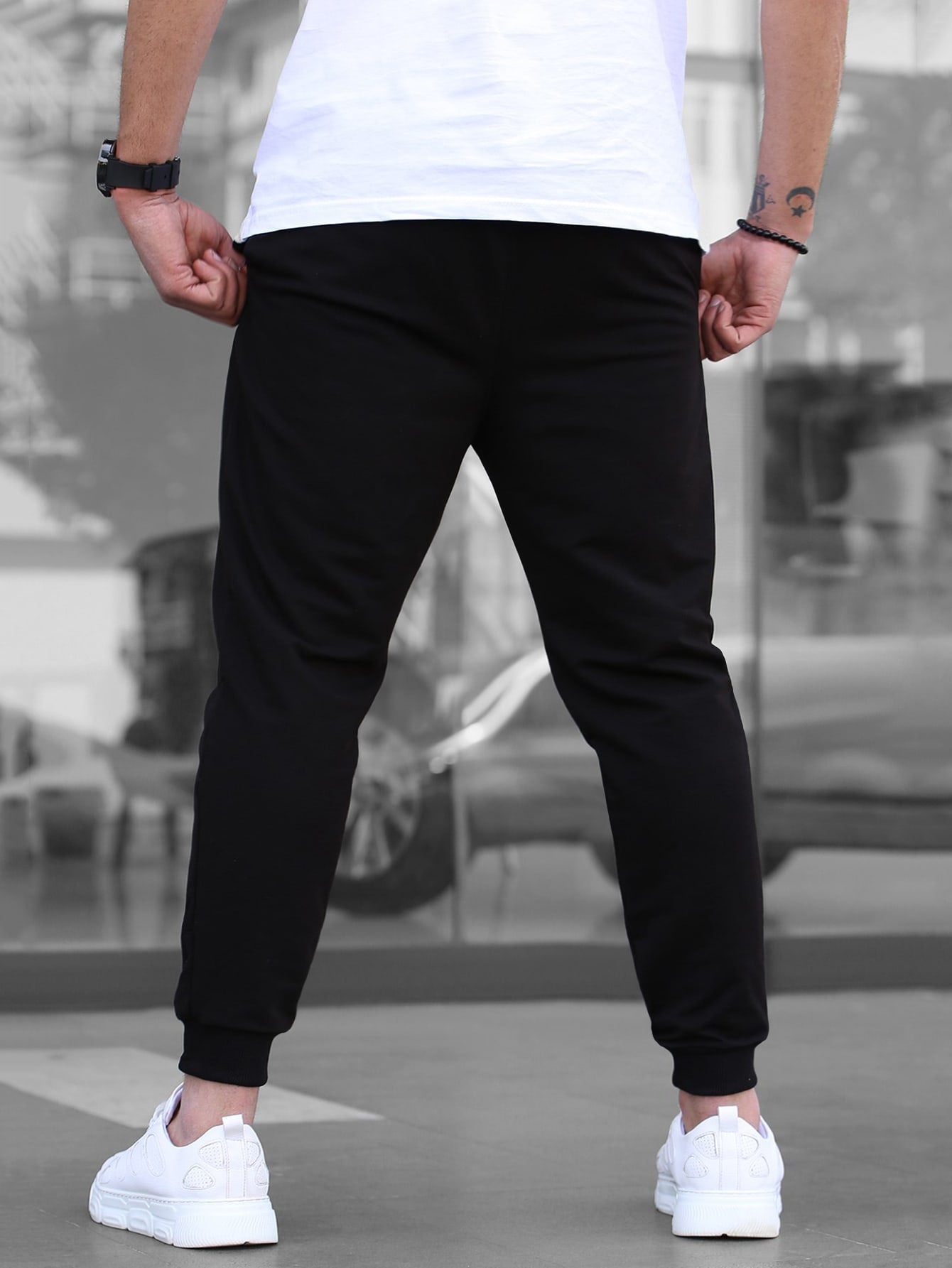 Manfinity Homme Men Patched Detail Drawstring Waist Joggers