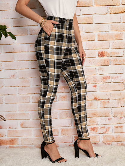 Clasi High Waist Plaid Leggings