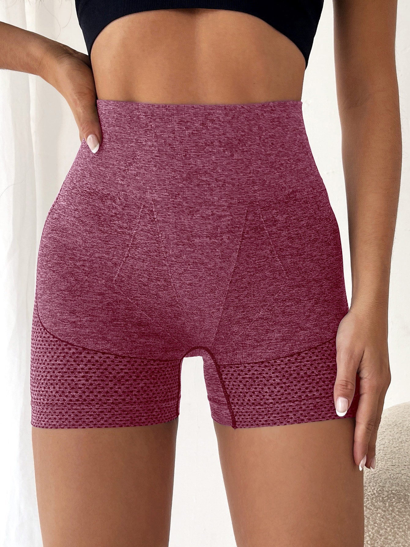 Yoga Basic Wide Waistband Sports Shorts