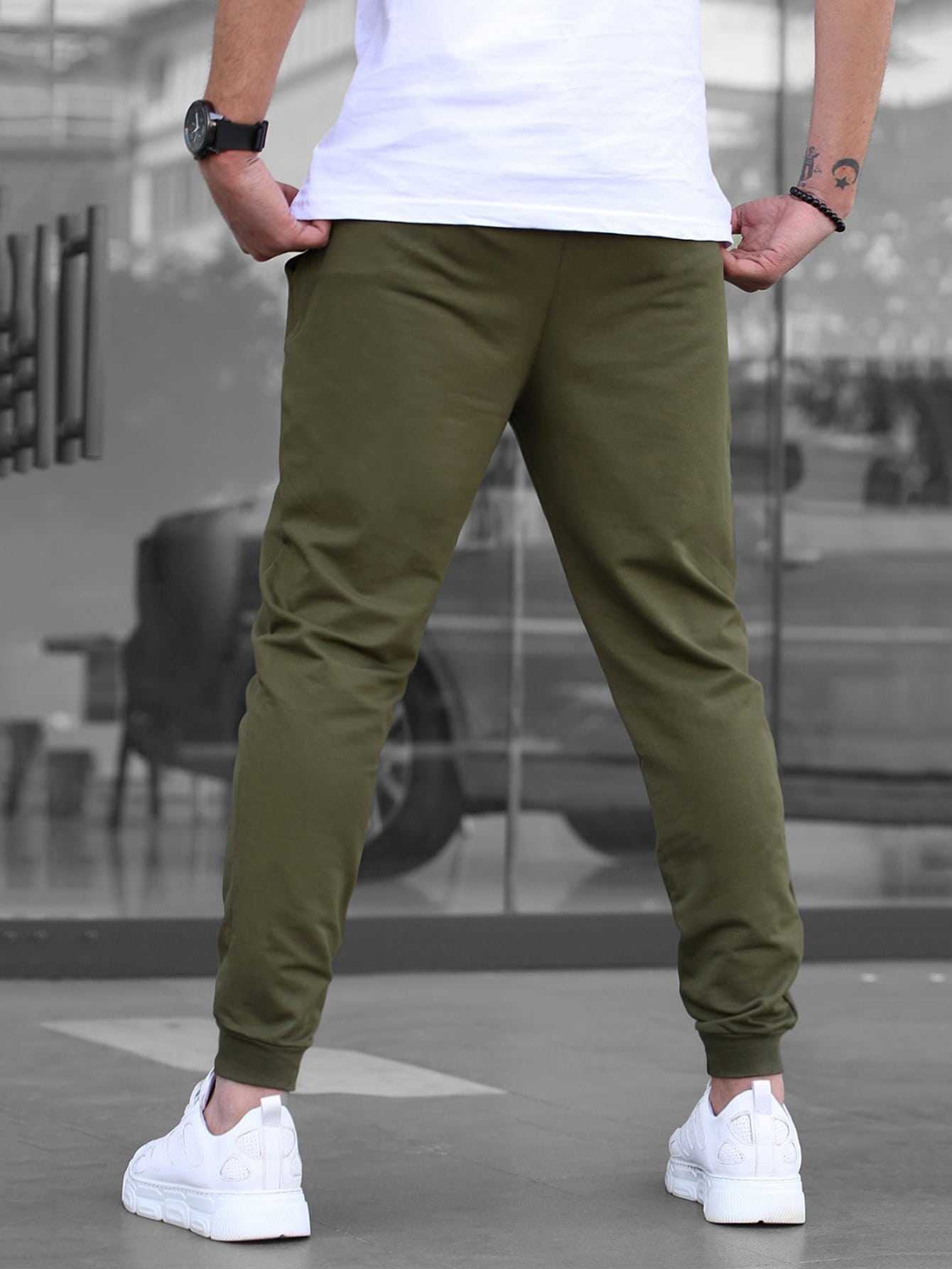 Manfinity Homme Men Patched Detail Drawstring Waist Joggers