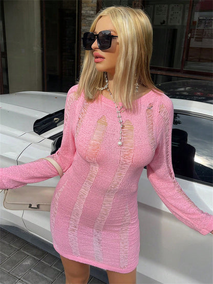 Off Shoulder Cut Out Bodycon Dress