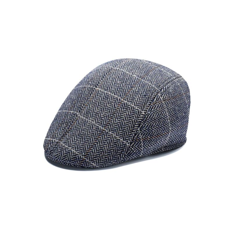 Mens Flat Cap Gatsby Tweed Baker Boy Hat Herringbone Newsboy Cap One Size