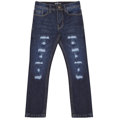 Kids Jeans Denim Ripped Comfort Stretch Trousers Pants Boys Age 3-13 Years