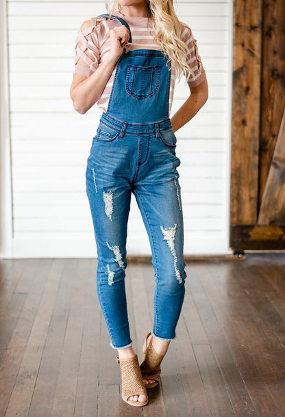Milan Distressed Overalls-49