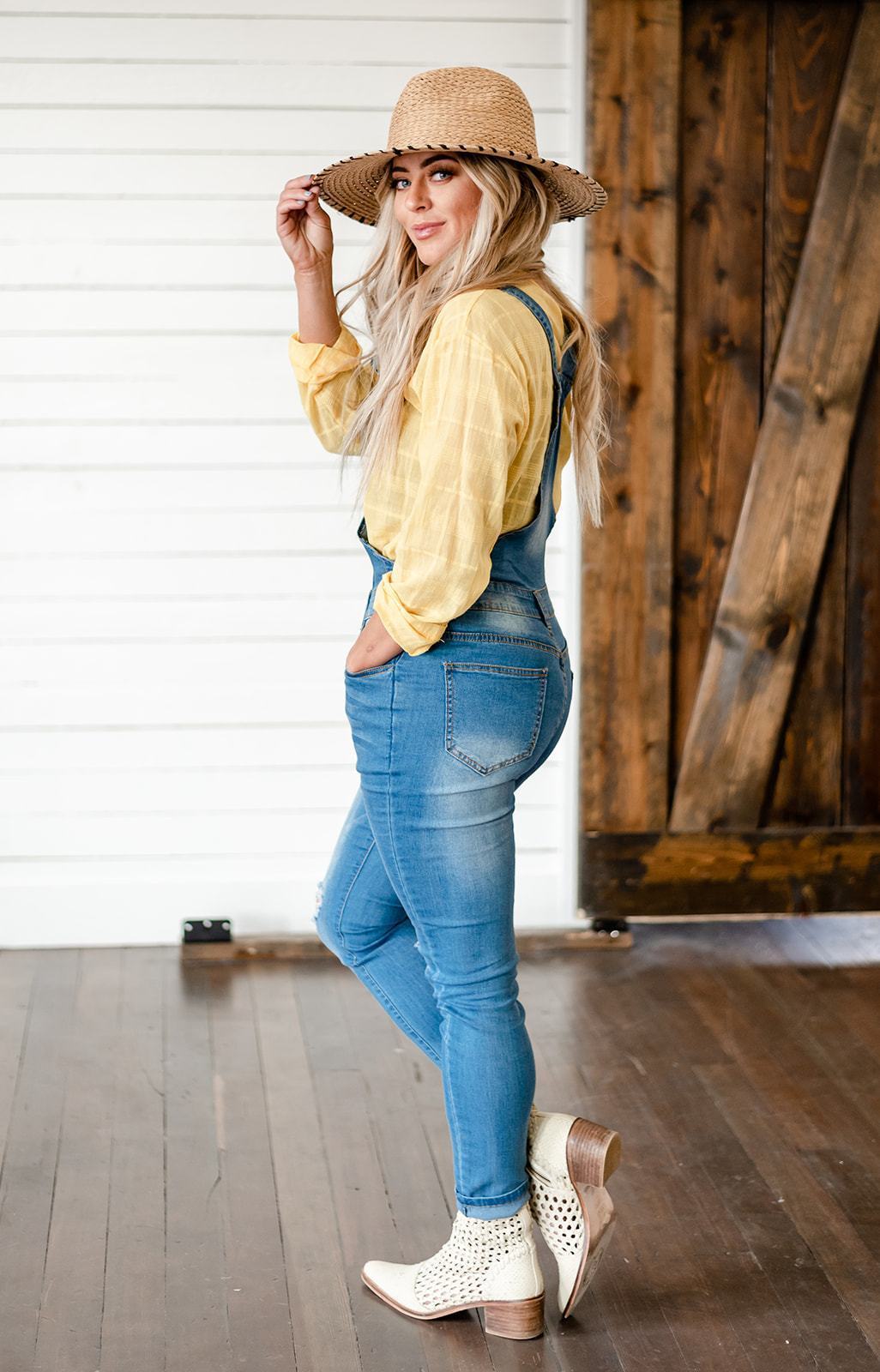 Milan Distressed Overalls-39