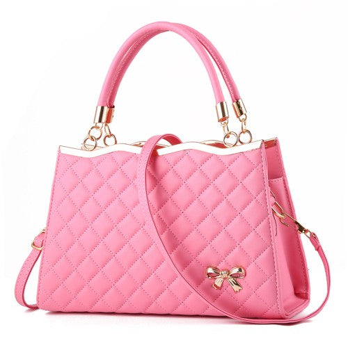 CT44943 PINK Urban Chic Butterfly Bow PU Leather Tote Bag-0