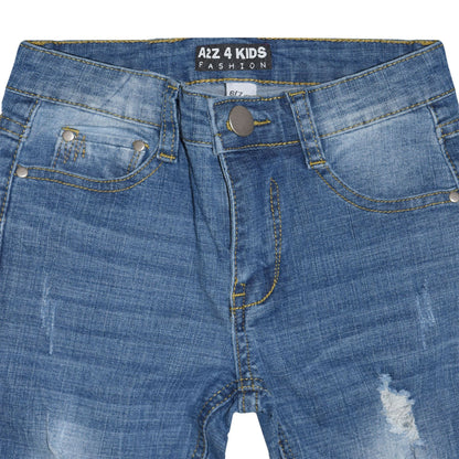 Kinder Jungen Skinny Jeans Denim Zerrissen Dehnbare Hose Neu Alter 3-13 Jahre 