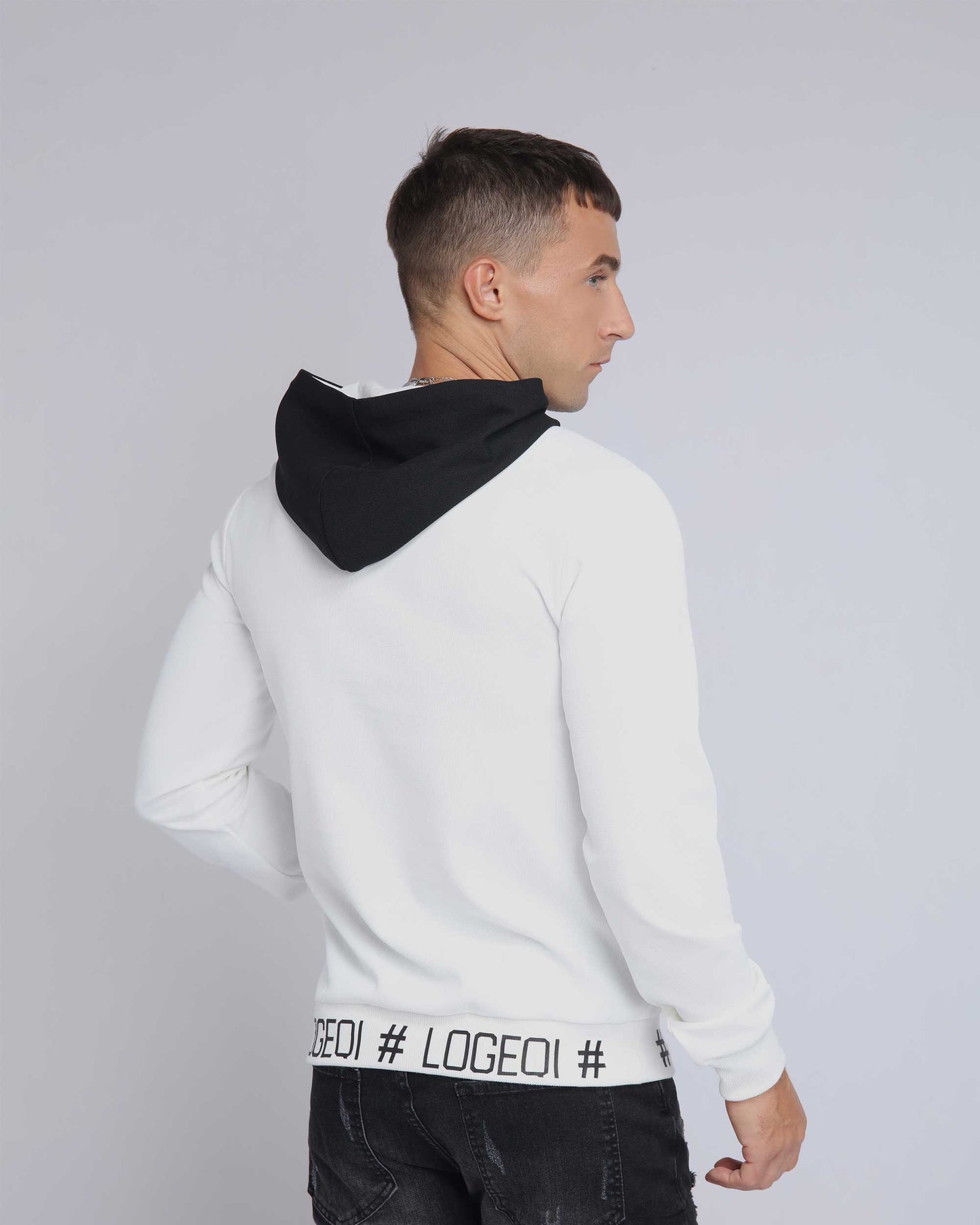 Contrast LOGEQI Logo Ribbed Hem Sweatshirt