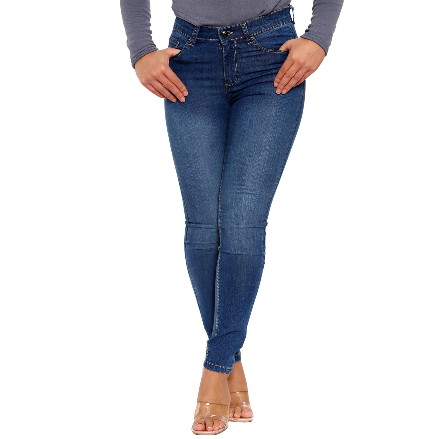 Enzo Womens Skinny Stretch Jeans Ladies New Denim Slim Fit Pants UK Size 8-22