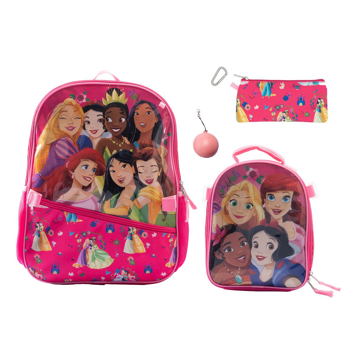 Disney Princess 5 Piece Backpack & Lunch Box Set