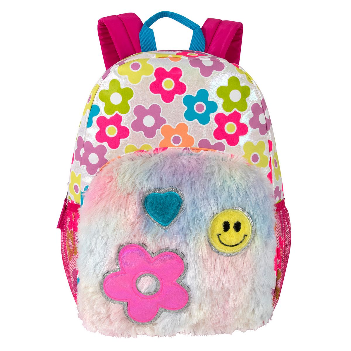 Daisy Faux-Fur Applique Backpack