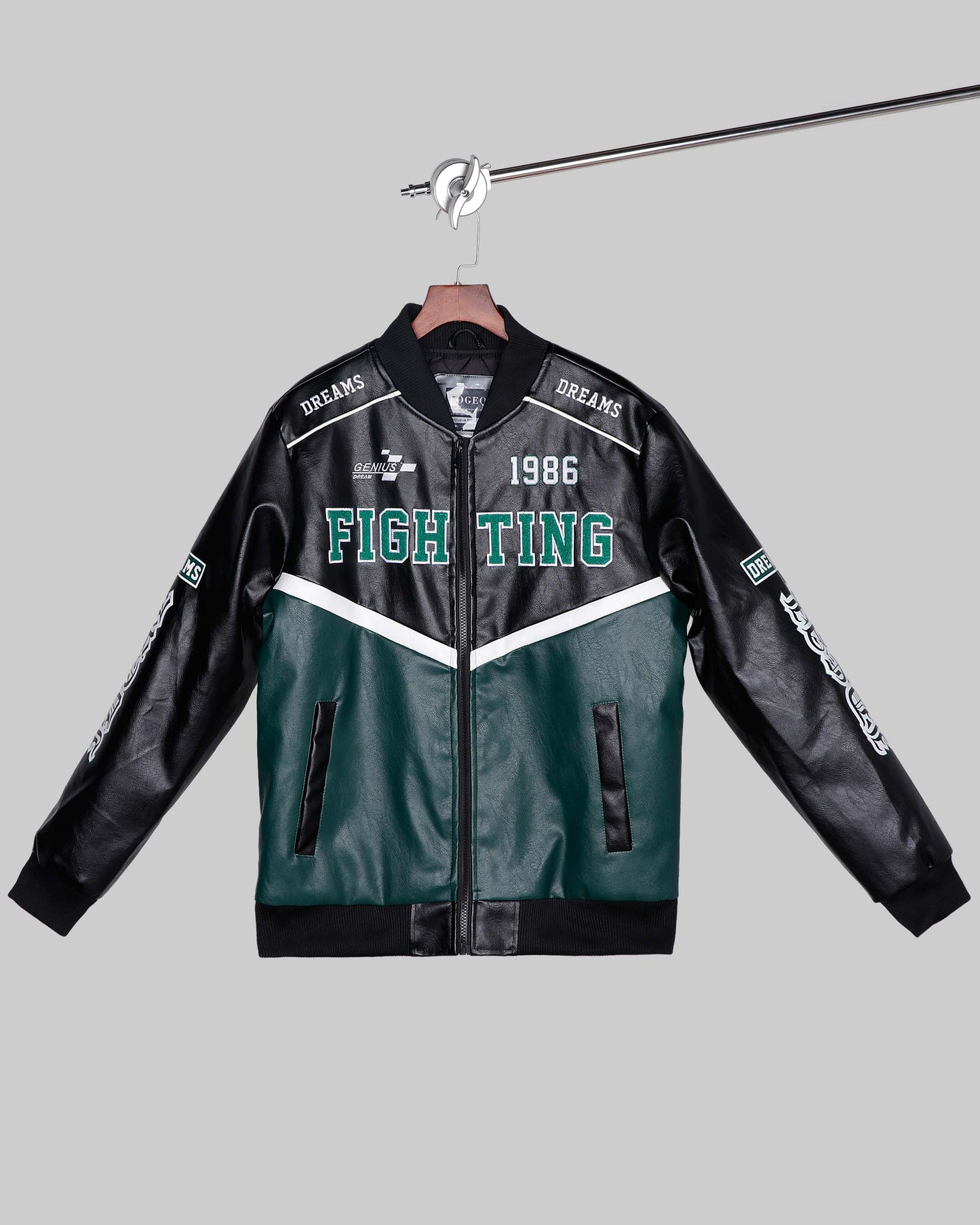 Baseball Jacket with Ribbed Collar