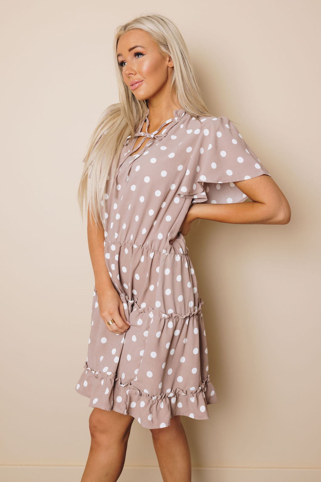 Nia Ruffled Tie Mini Dress-24