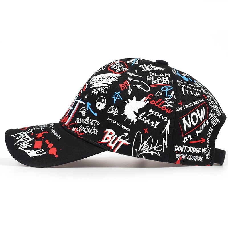 Graffiti printing Baseball Cap Outdoor cotton Shade Hat men women Summer Caps adjustable Leisure hats