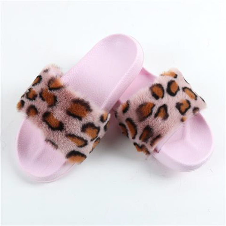 Fashion trend plush faux fur breathable luxury high quality fur slides slippers women