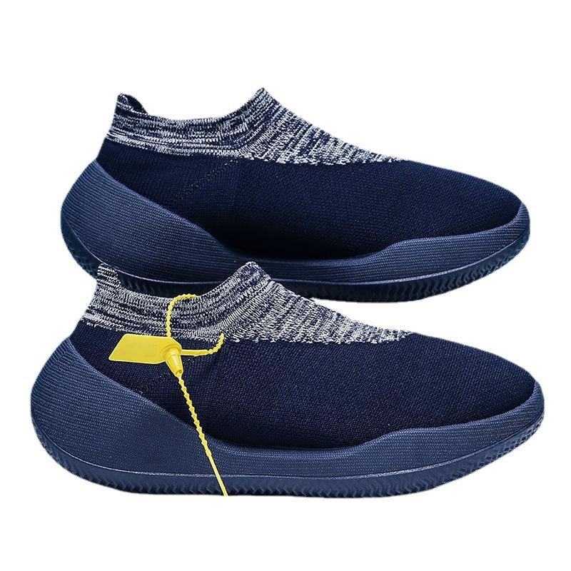 Cross-border men's shoes 2022 new flying woven breathable socks shoe cover foot trend one pedal casual sports shoes coconut shoes