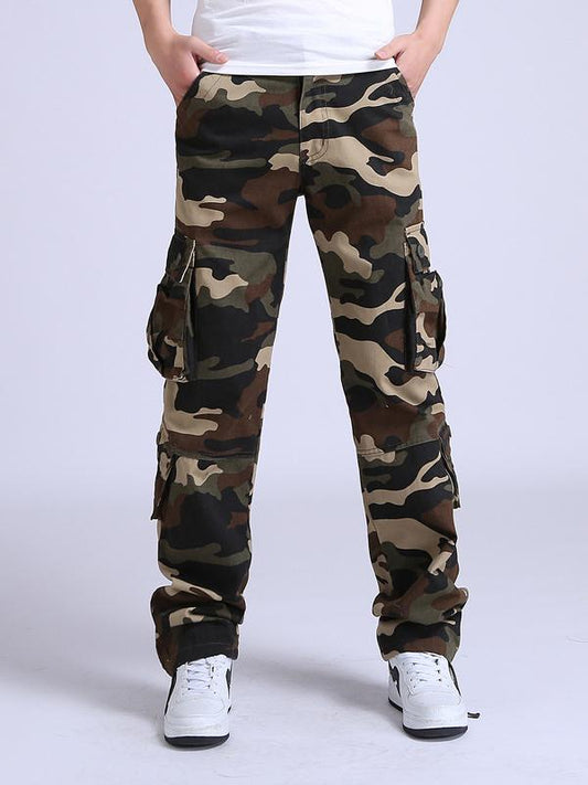 Sporty Pockets Camouflage Men Tracksuit Bottoms