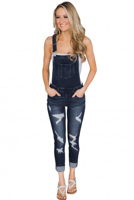 Milan Distressed Overalls-30