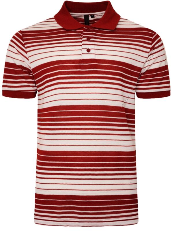 Mens Striped Polo Shirts Pique Short Sleeve Yarn Dyed T-Shirt Casual Top M - 6XL